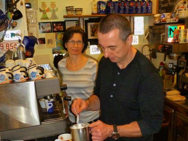 Hard at work in the Bolacco Caffe: Conrad and his wife, the patisserie chef!