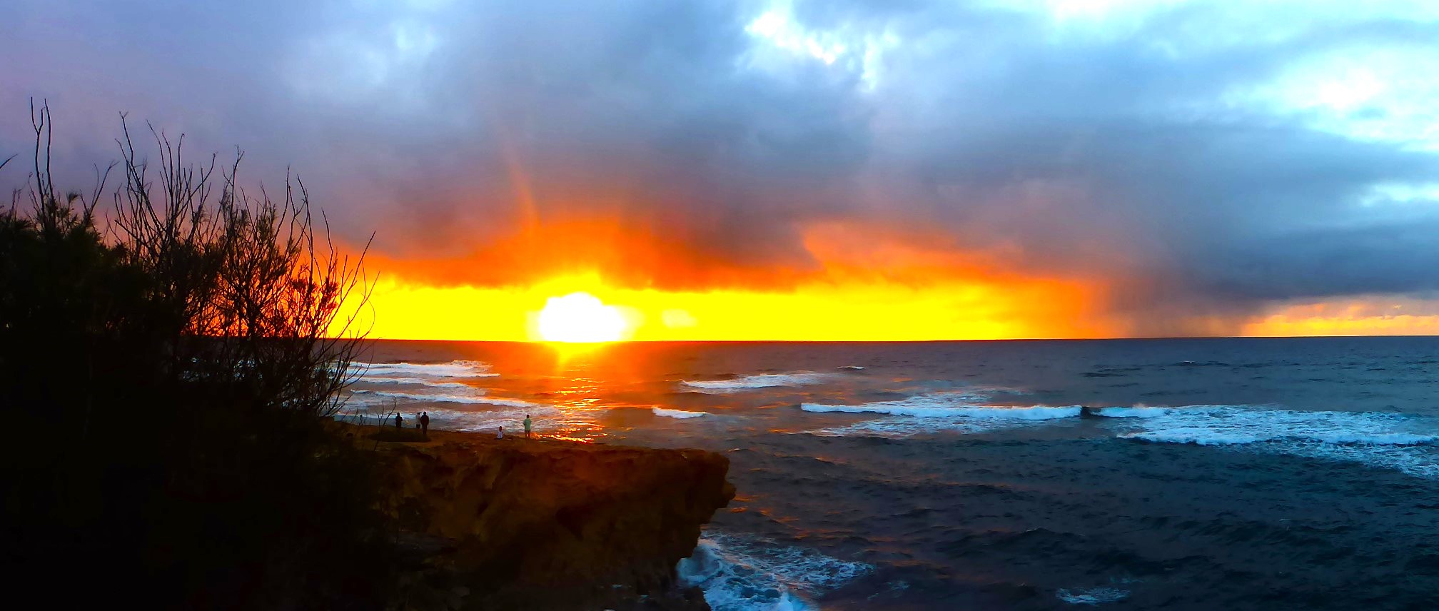 Dawn on the bluff of Shipwreck's Beach, Kauai's South Shore, just east of the Hyatt.